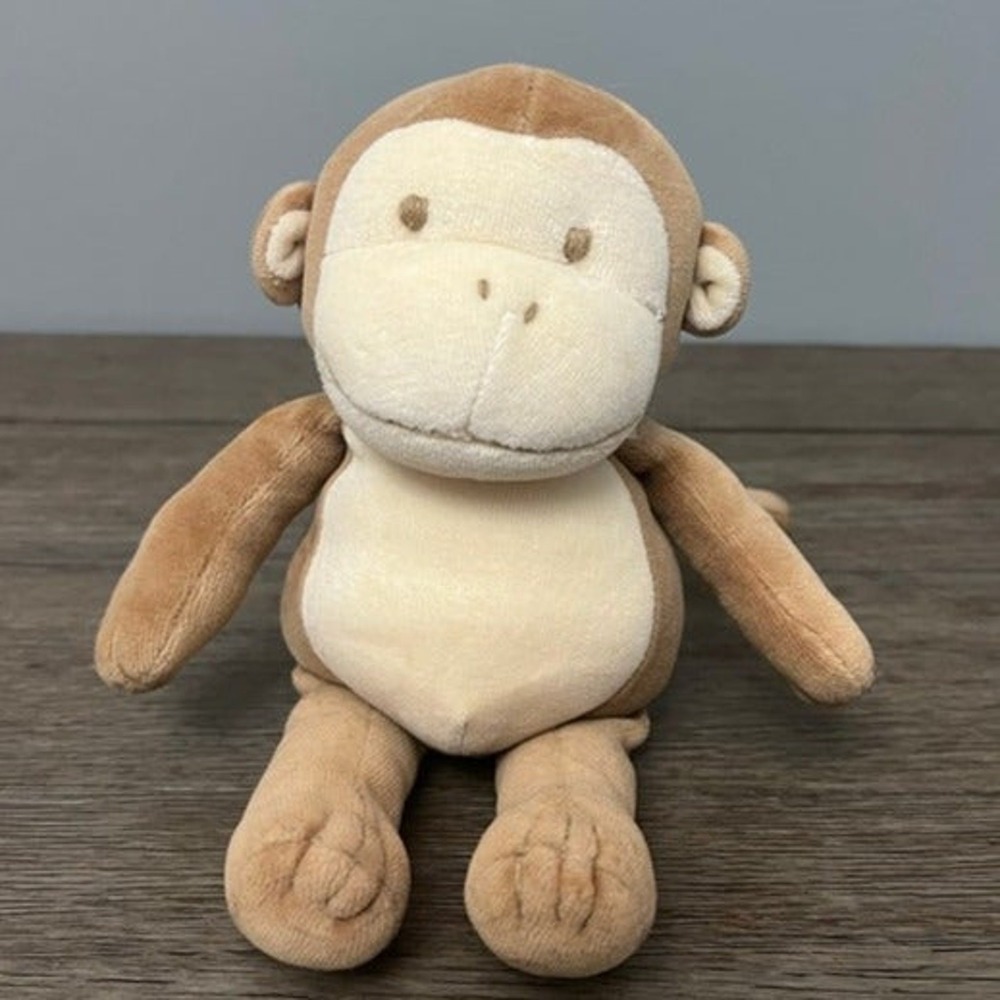 Tan Monkey Plush Stuffed Animal Soft Toy Long Tail Brown Cream Unbranded Small